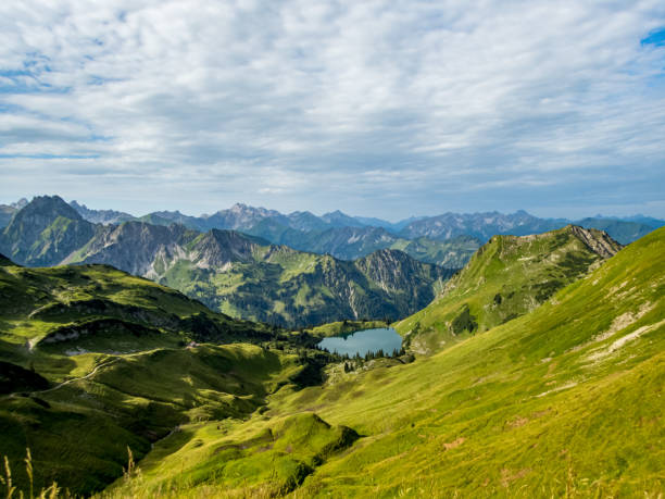 istock Panoramic hike at the Nebelhorn in Allgau 1255689400