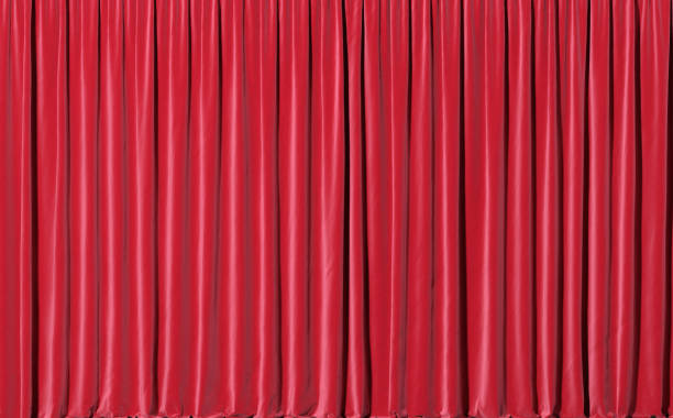 istock Empty red theater curtains. Used as background. 3d illustration 1255690440