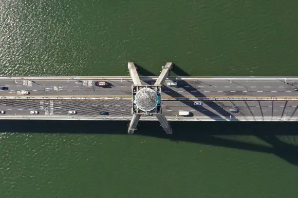 aerial-shot bridge