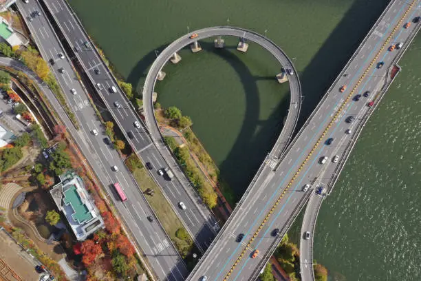 aerial-shot bridge