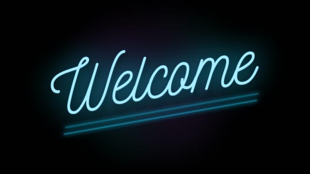 Welcome Neon Sign Stock Videos and Royalty-Free Footage - iStock