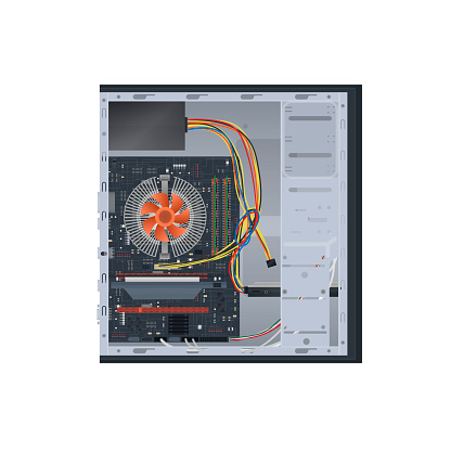 Components Of The Computer Computer Case Stock Illustration - Download ...