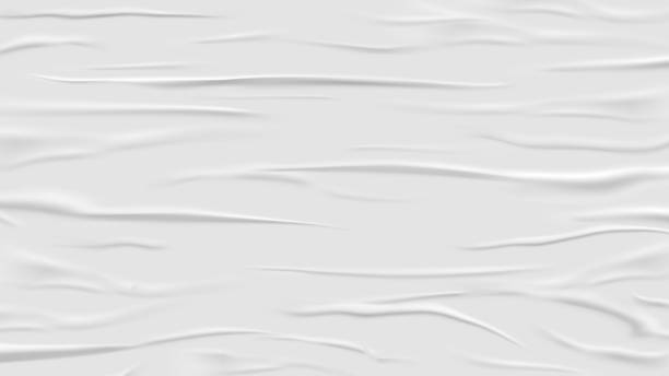 белый клееный и морщинистый бумажный фон. влажная и складка реалистичной ленты. смятая и гранж поверхности. фон плаката. виски и проток, рез� - paper stock illustrations