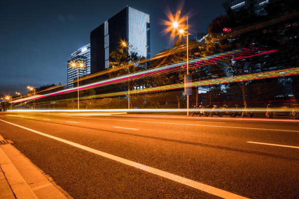 istock Traffic night of city 1255698536