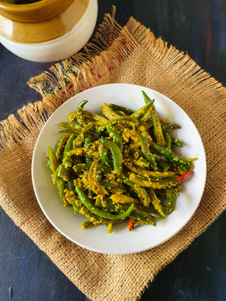 Fresh green chili Pickle Indian style