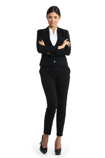 istock Business woman isolated on white 1255698665