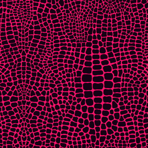 Illuminated Cross Convex Groove Hot Pink Colors Crocodile Skin Stock Photo  - Download Image Now - iStock