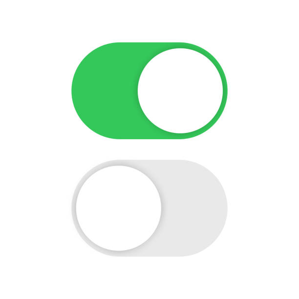 Toggle switch buttons isolated on white background Toggle switch buttons isolated on white background. Vector illustration start button stock illustrations
