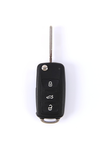 Car key on white background