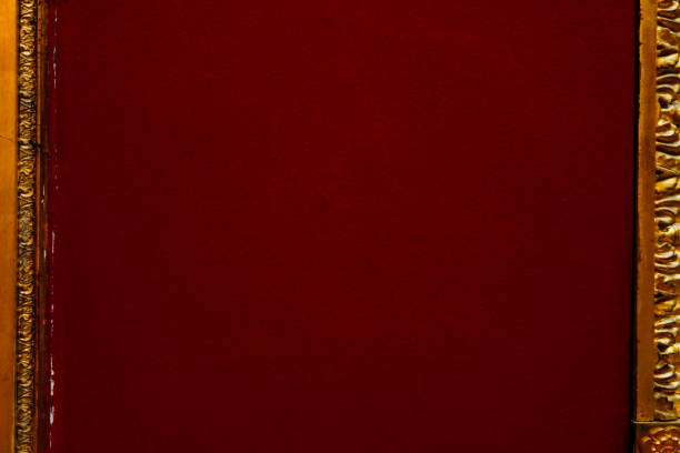 istock Old vintage burgundy wall with framed texture background structure 1255711099