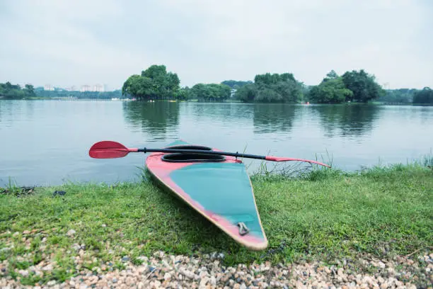 Photo of Kayak on the edge of the lake
