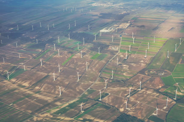 istock Aerial view of Wind Turbines 1255714788
