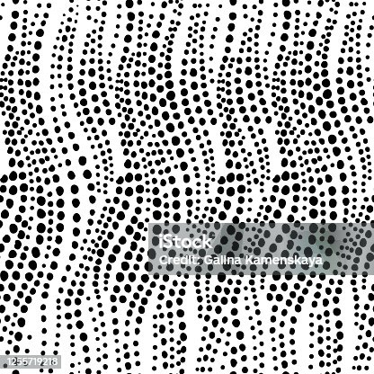istock Abstract geometric seamless pattern. Spotted background. Small black circles, dots and shapes. Simple elegant ornament in minimalist style. Fashion design for textile, fabric and wrapping. 1255719218