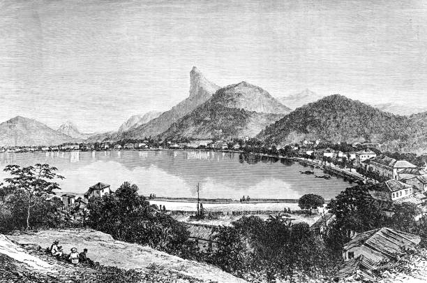 Rio de Janeiro, Brazil Illustration from 19th century the past illustrations stock illustrations