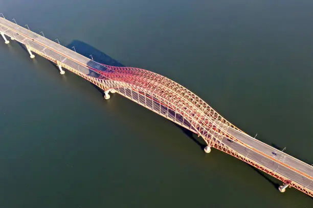 aerial-shot bridge
