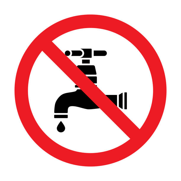 Not drinkable water sign. Red prohibition non potable water sign. Don`t drink water sign. Not drinkable water sign. Red prohibition non potable water sign. Don't drink water sign. just say no stock illustrations