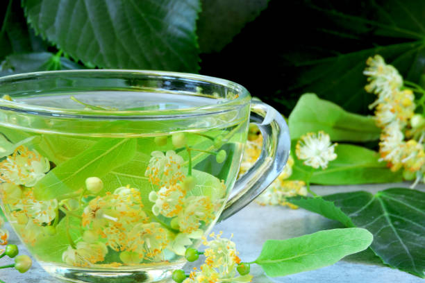 istock Herbal tea in a glass cup. 1255739013