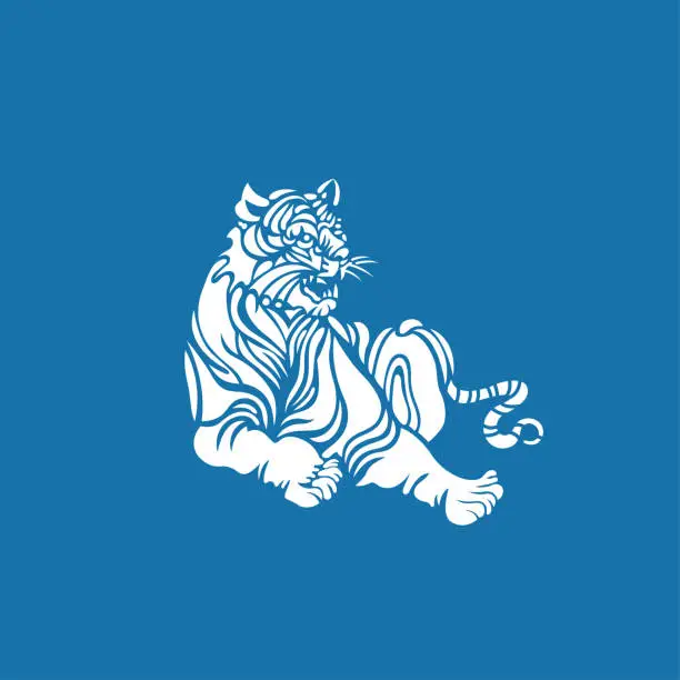 Vector illustration of Tiger(Chinese traditional paper-cut art)