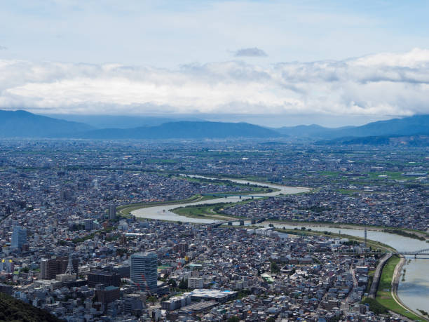 Cityscape of Gifu city Cityscape of Gifu city gifu prefecture stock pictures, royalty-free photos & images