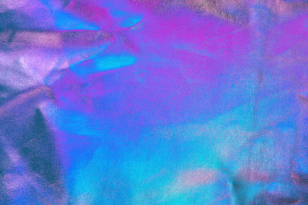 istock Retro holographic metallic leather colorful background 1255740915