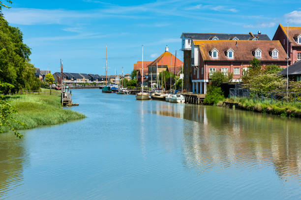 Faversham Creek in Kent, England stock photo