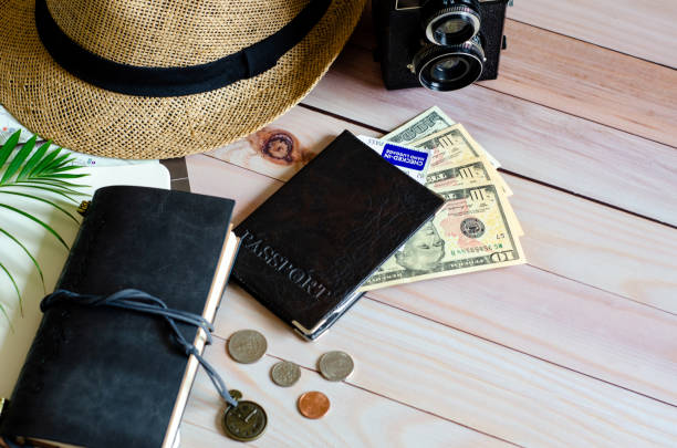 istock Trip vacation accessories for travel, tourism concept. 1255745834