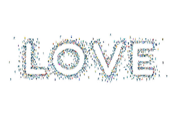 istock LOVE made of lots little people different age and professional background. Crowd, world, citizens, population. 1255748079