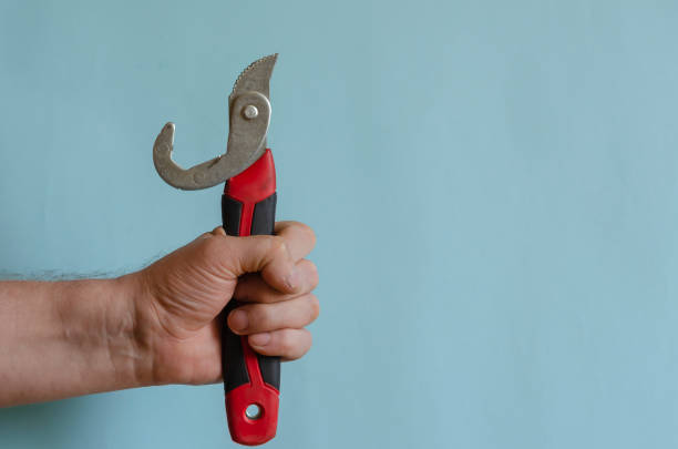 istock Universal wrench in a male hand. 1255751299