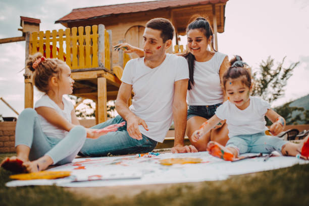 istock Family time with paintbrush 1255751826