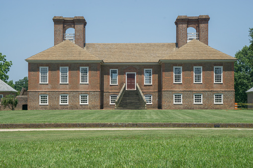 Westmoreland County, Virginia, USA, July 3, 2020: Stranford Hall, a plantation house of four generations of the Lee family of Virginia, and the boyhood home General Robert Lee.