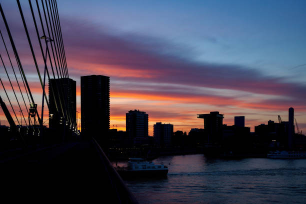 istock Rotterdam City Center Evening Silhouette 1255753273
