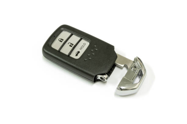 istock New car wave key with remote control on white background, isolated. 1255754833