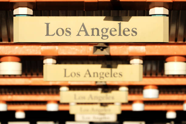 Los Angeles Union Station Name Board.\n\nAll the public transportations have a tough time during COVID-19 pandemic.
