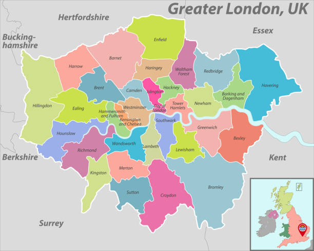 greater london - greater london illustrations stock-grafiken, -clipart, -cartoons und -symbole