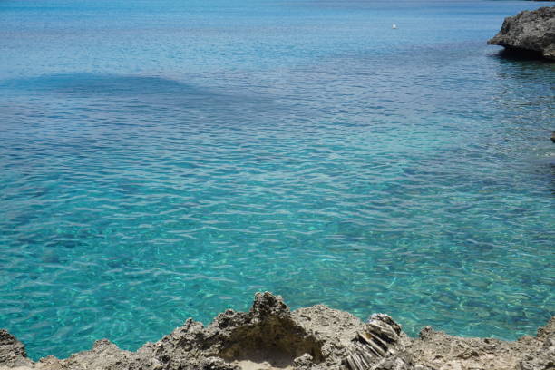 istock Rocky cliff with turquoise sea 1255763185