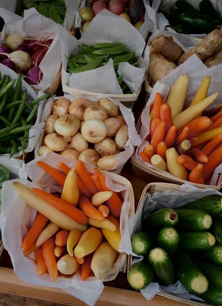 istock Chef Fresh Vegetable Baskets at The Market 1255763617