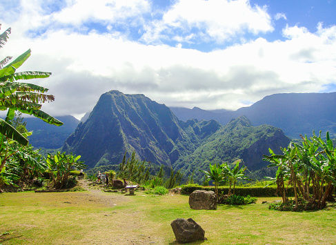 View on Mafate from Salazie cirque, Reunion Island.