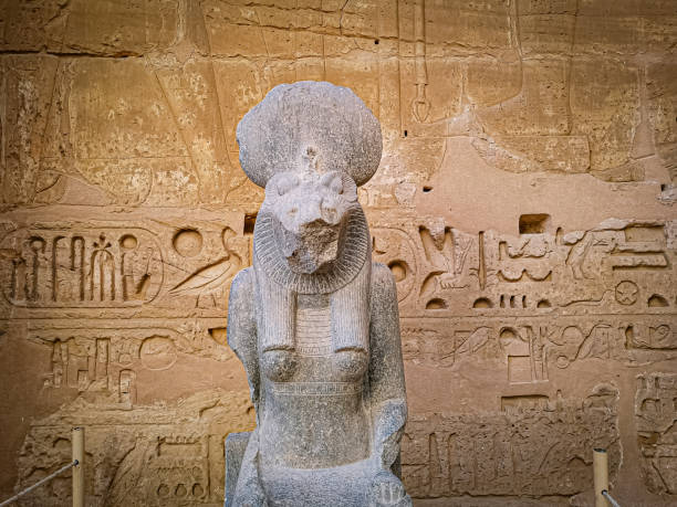 Statue of Sekhmet, Egyptian goddess with a lioness head.