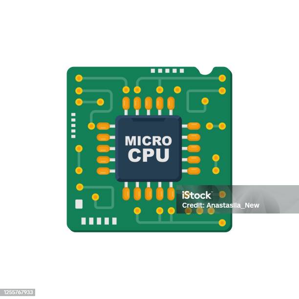 Computer Chip Background White Background Computer Chip Isolated On A White Background Closeup Stock Illustration ...