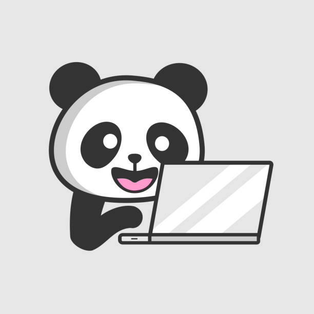 Smart Panda Programmer Bekerja Pada Notebook Laptop Netbook Ilustrasi Stok  - Unduh Gambar Sekarang - iStock