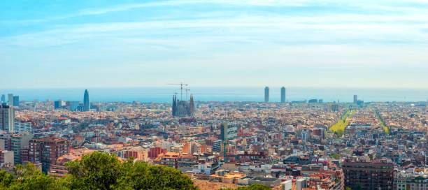 Barcelona skyline - fotografia de stock