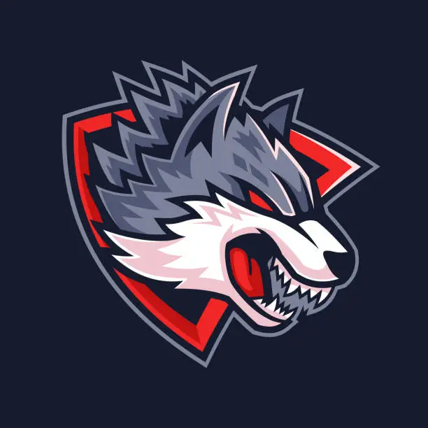 Vector illustration of Beast Wolf head team logo design