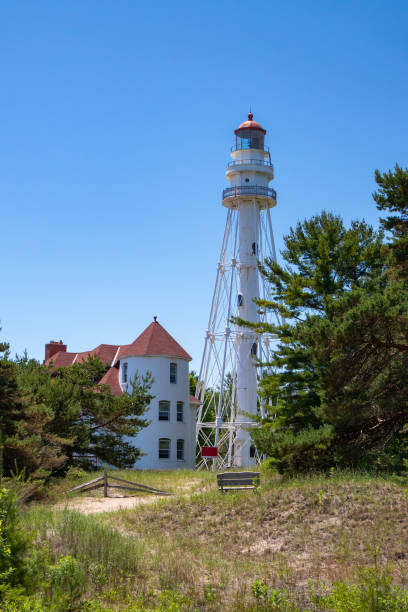 istock Rawley Point Lighthouse in Two Rivers, Wisconsin in July 1255769823