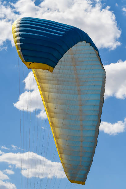 istock paragliding spread out in the cloudy sky 1255770222