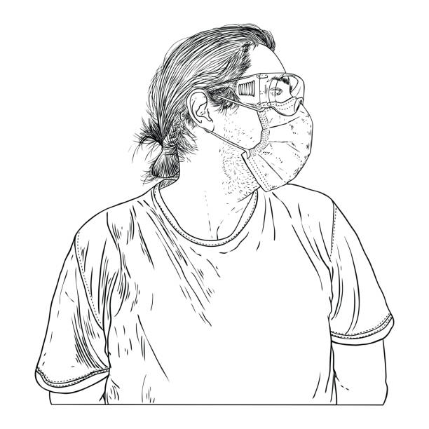 istock Novel coronavirus COVID-19 new normal social concept, Urban commuter in protective and medical face mask. Prevention and quarantine from infections, flu contaminated air pollution. Vector. 1255772547