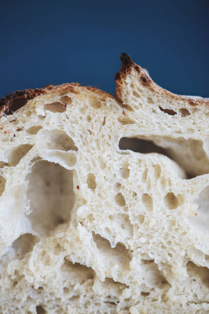 istock Baked bread of sourdough. Bread crust. Close up. 1255775629