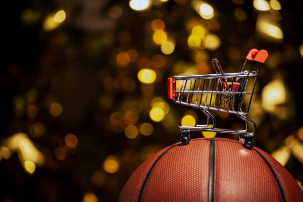 image of basketball trolley dark background