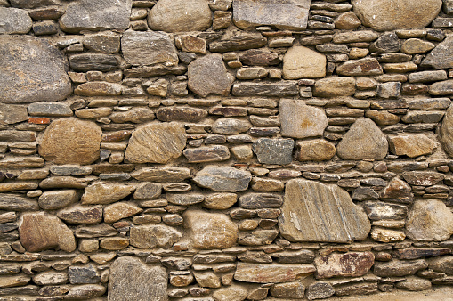 The doors of stone buildings by the seaside