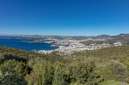 View from the hill of the city of Bodrum in Turkey