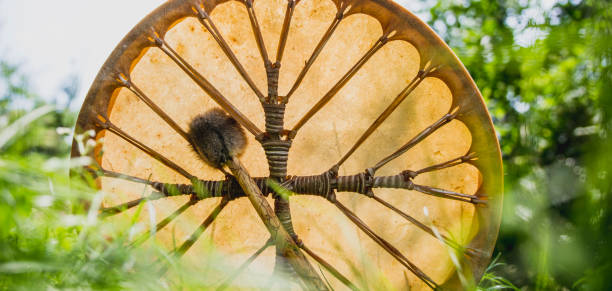 Shamanic drum stock photo